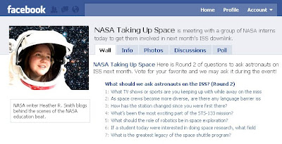 Facebook Poll for Shuttle and ISS Astronauts