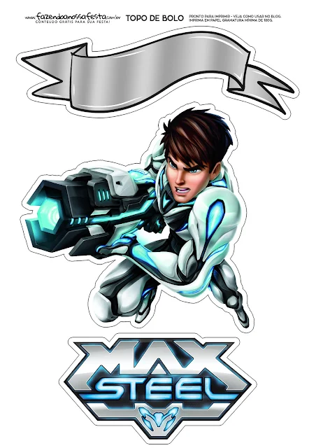 Max Steel: Free Printable Cake Toppers.