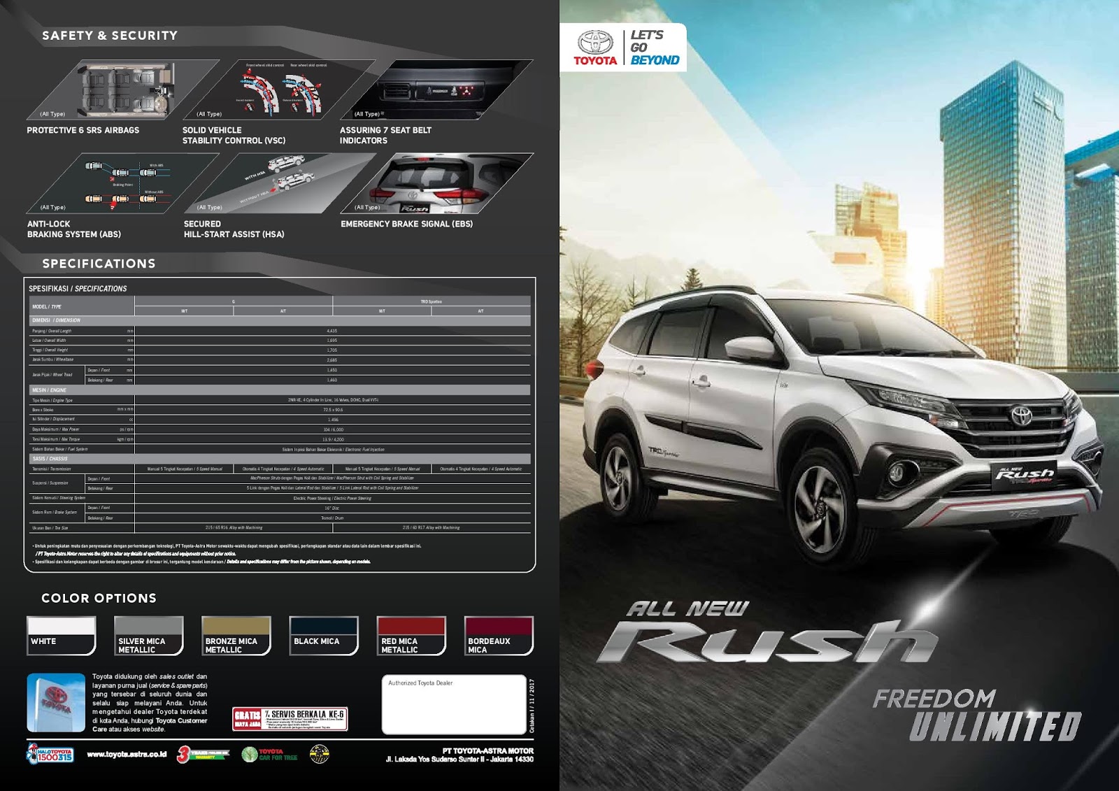 Brosur Spesifikasi All New Toyota Rush 2018  Toyota Pekanbaru