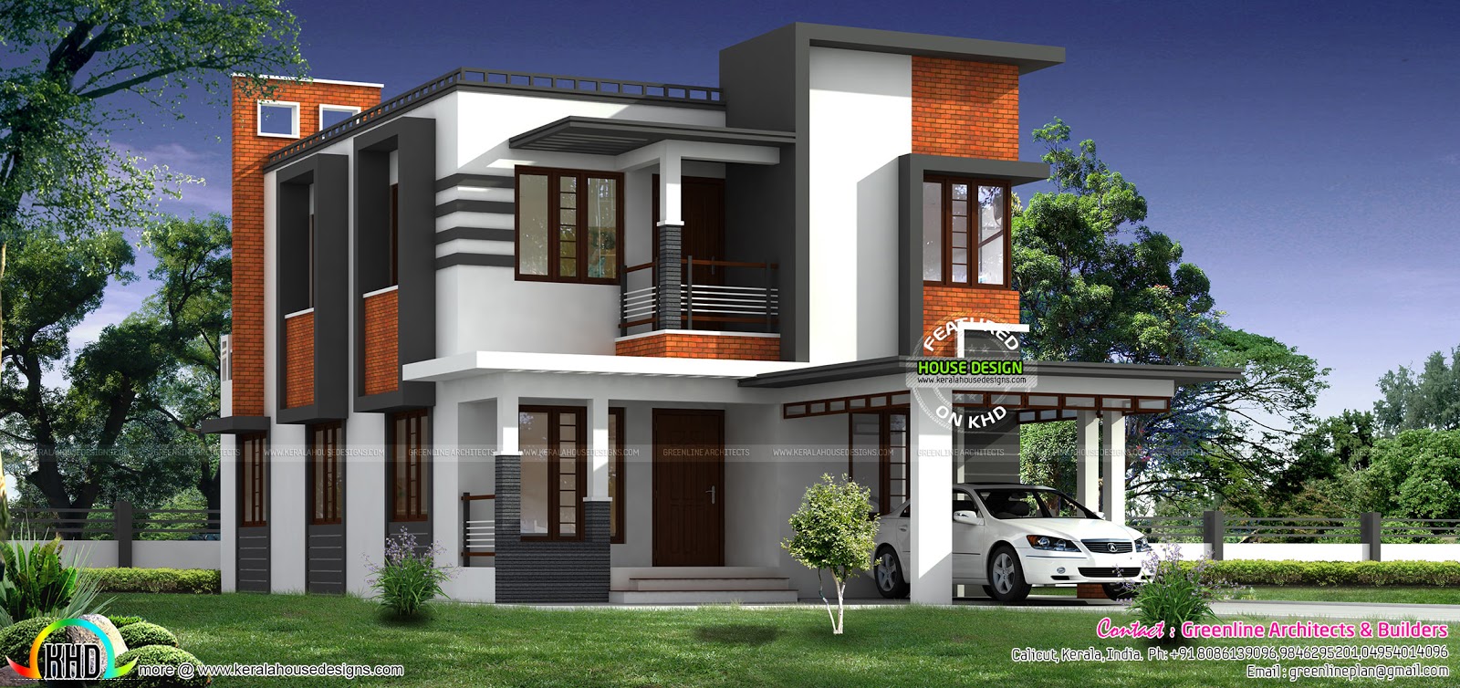  1800  sq  ft  nice modern  house  Kerala  home  design  and 