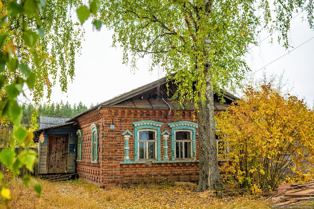 Кирпичный одноэтажный дом в деревне