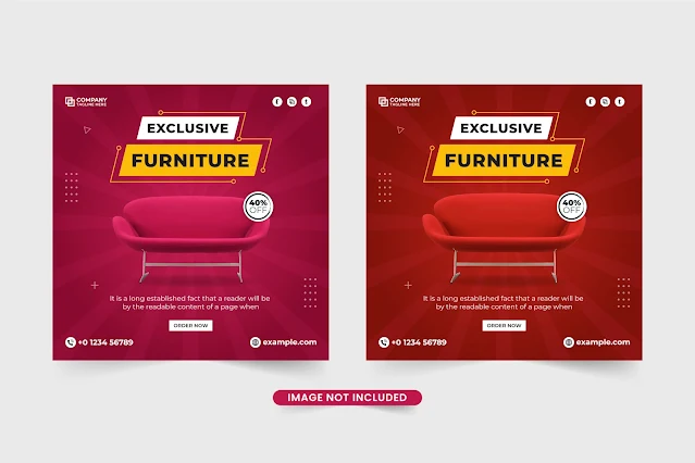 Furniture business social media post free download