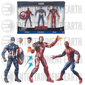 Captain America: Civil War Marvel Legends 6” Action Figure 3 Pack – Captain America, Iron Man & Spider-Man