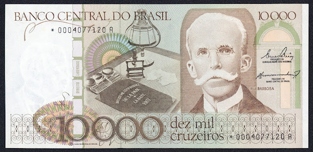 Brazil Banknotes 10000 Cruzeiros banknote 1984 Rui Barbosa