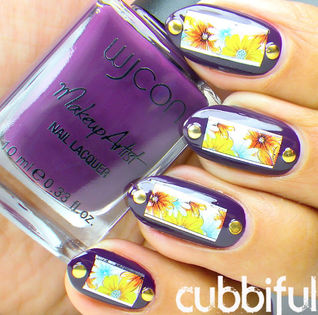 Purple Nails and Floral Waterdecals