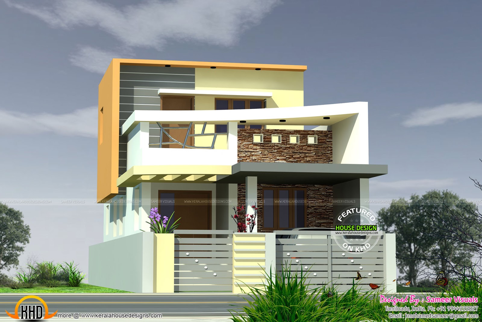 1390 sq ft Modern Tamilnadu  house  Kerala home  design  and 