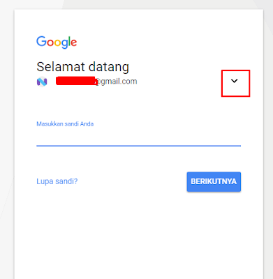 opsi login dengan email yang berbeda tidak terlihat