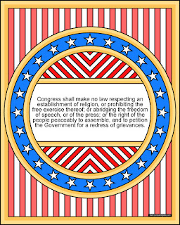 1st Amendment coloring page- available in jpg and transparent png