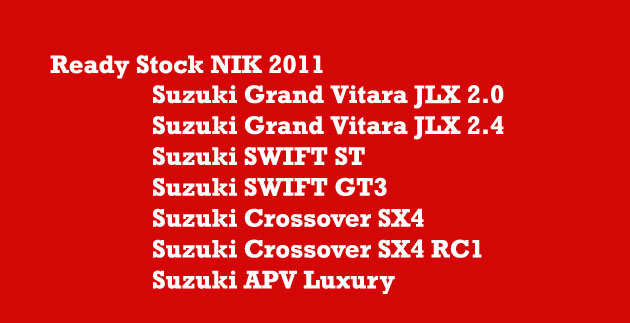 Suzuki Grand Vitara JLX 24 Suzuki SWIFT ST Suzuki SWIFT GT3 suzuki swift gt3