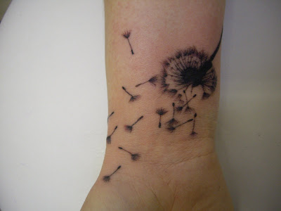 Feminine Inner Wrist Tattoo Designs Floral Dandelion