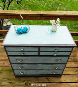 Blue and Brown Dresser Makeover from Denise on a Whim