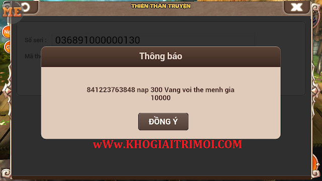 Hướng dẫn nạp Vàng trong game Thiên Thần Truyện