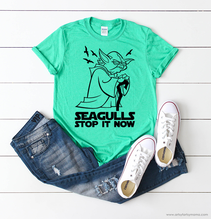 Yoda Seagulls Shirt with Free Cut File