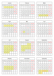 Kalender 2024 mit Feiertagen und Sommerferien NRW