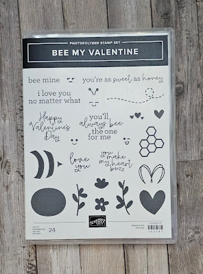 Bee my valentine stampin up clean and simple stepped up affirmation card