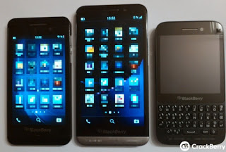 BlackBerry A10 - BlackBerry Z30 placed next duo BlackBerry Z10 and BlackBerry Q5