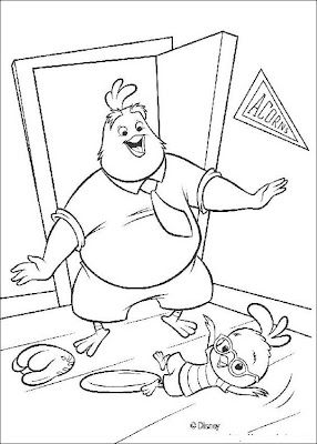 Chicken Little Coloring Picture Page Image 1