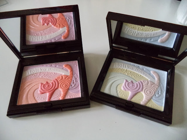 holika holika blusher and highlighter 01 breeze kitten 02 twinkle kitten swatches