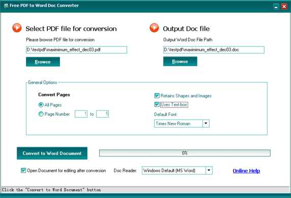 Free PDF to Word Doc Converter 1.1 - Μετατρέψτε τα PDF σε Word αρχεία