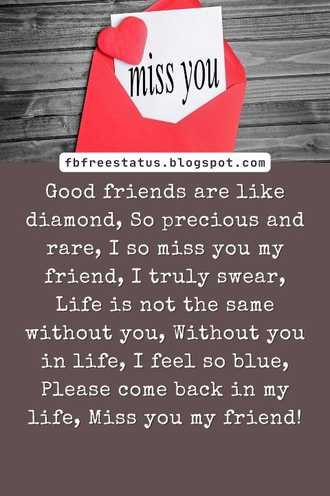 Missing You Friend Poems