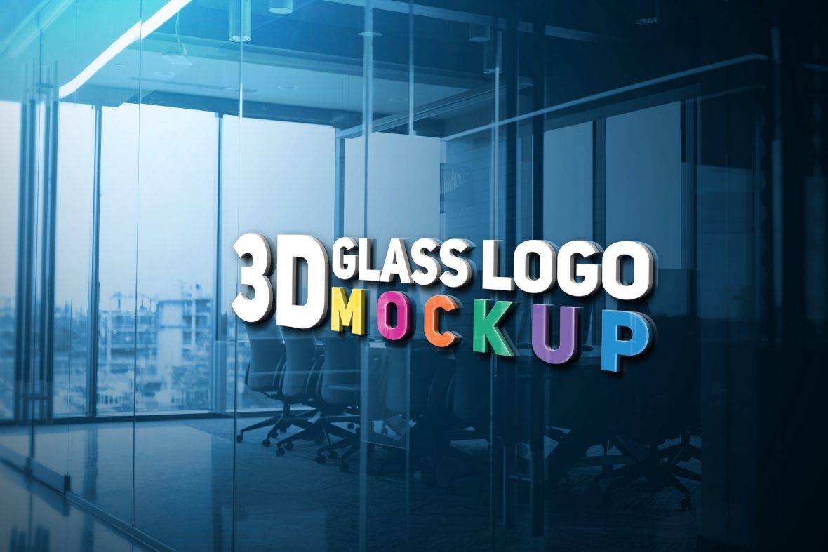 Download 3D Glass Logo Mockup Free Download