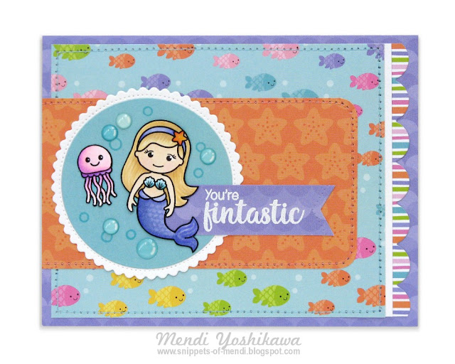 Doodlebug Designs Under The Sea & Sunny Studio Stamps Magical Mermaids Girly Summer Card by Mendi Yoshikawa