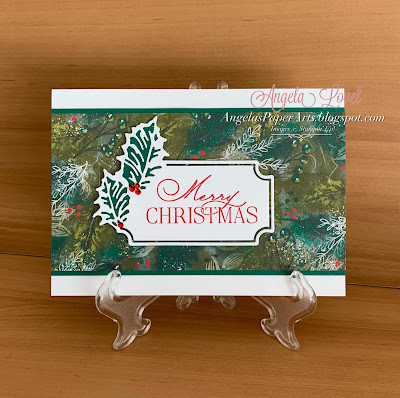 Angela's PaperArts: Stampin Up Holly Berry dies and Brightest Glow stamp set Christmas card