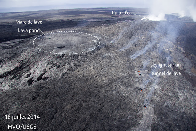 Mare de lave - lava pond- du volcan Kilauea 18 juillet 2014