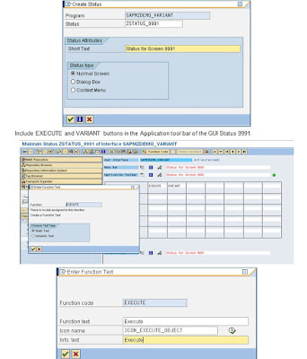 Creation of Selection Screen Variant in Module Pool Programming