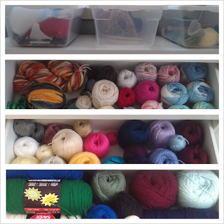 Yarn Organized by Weight, Color and Brand