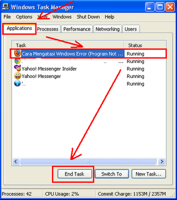 Cara mengatasi program not responding pada windows