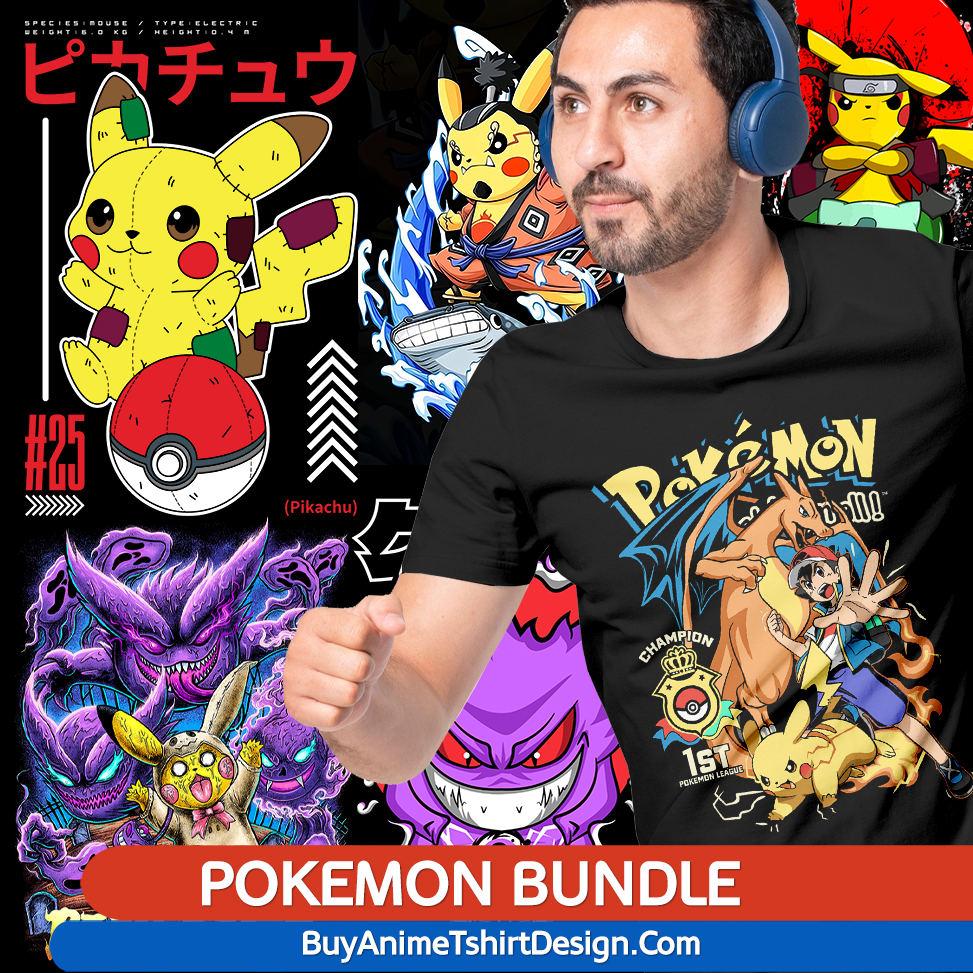 ANIME POKEMON T SHIRT DESIGNS BUNDLE