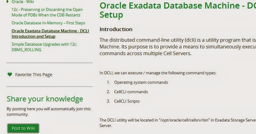 oracle dcli