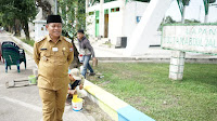 Plt Walikota Tanjungbalai Pantau Pengecatan Alun Alun