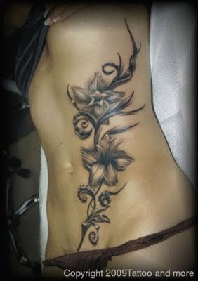 Flower Tattoo Design Female Side Body