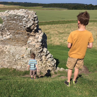 Two boys on a hill