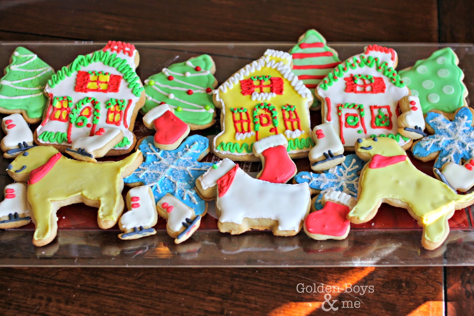 Cut out sugar cookies with royal icing-www.goldenboysandme.com