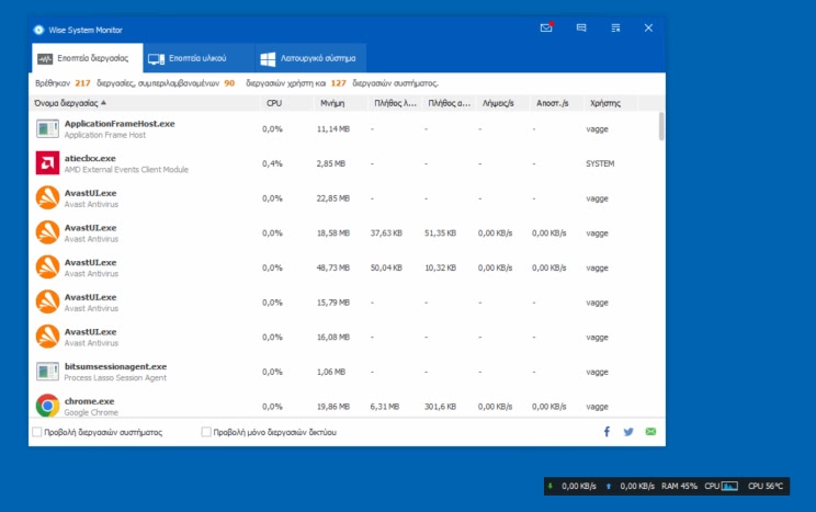Wise System Monitor :  Δωρεάν,  εύχρηστο εργαλείο παρακολούθησης συστήματος των Windows