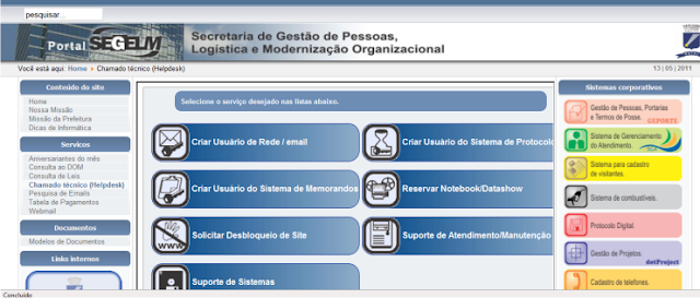 Portal Joomla SEMAD Intranet Natal RN