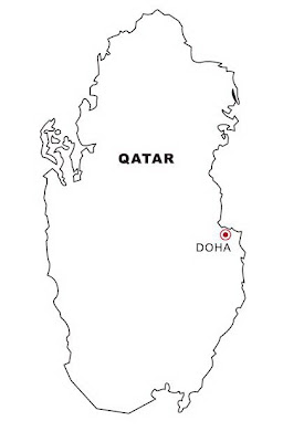Mapa de Qatar para colorear