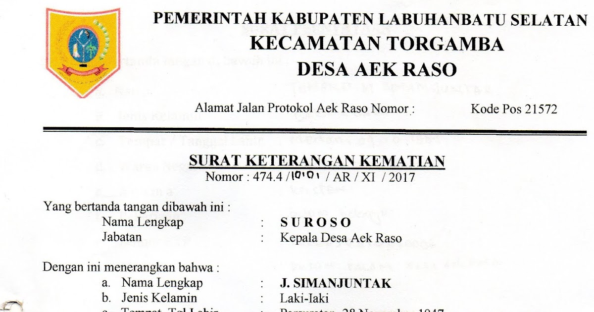 Contoh Surat Keterangan Kelahiran Dari Rumah Sakit ...