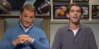 Miles Teller and Andrew Dismukes play Peyton Manning and Eli Manning in SNL cold open, 10/1/2022