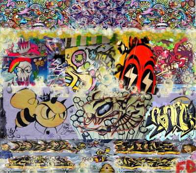 Graffiti Alphabet a Combination of Cartoon Graffiti Murals with Digital 
