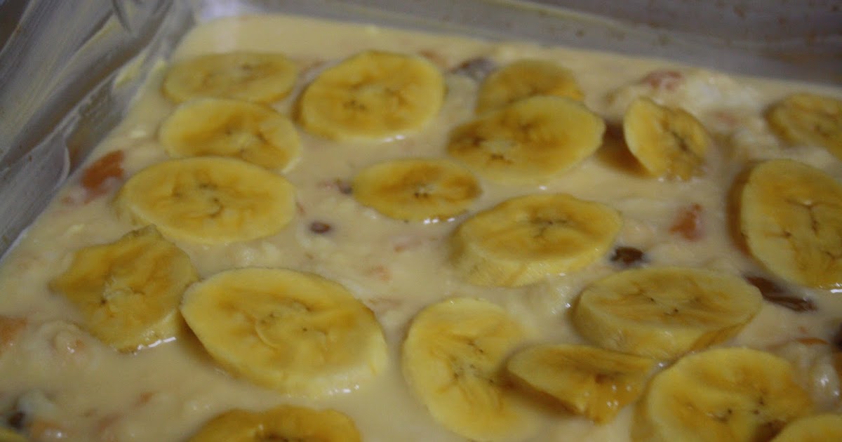 Puding Roti Dengan Pisang