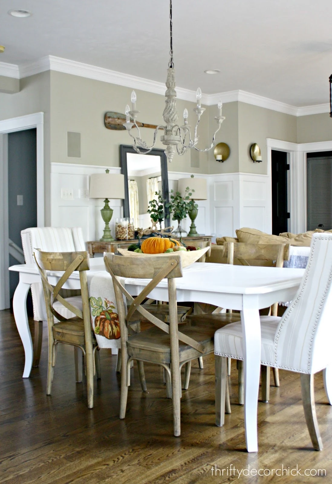 white table wood chairs