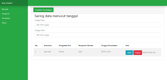 Source Code Web KUA Pencatatan Pernikahan