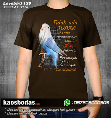 Desain kaos sablon gambar motif burung lovebird 3d keren untuk komunitas tem kicau mania tersedia untuk dewasa dan anak anak bisa pesan satuan