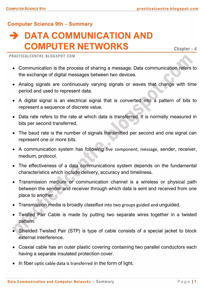 data-communication-and-computer-networks-summary-1