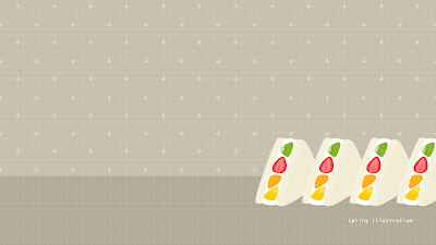 【フルーツサンド】パンのおしゃれでシンプルかわいいイラストスマホ壁紙/ホーム画面/ロック画面
