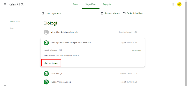 Cara Melihat dan Mengirim Tugas Kelas di Google Classroom